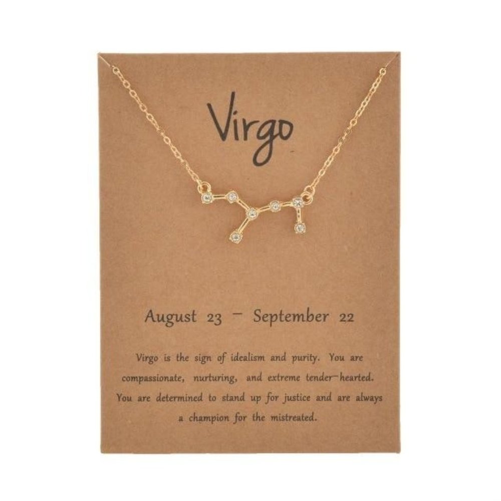 Virgo Rhinestone Constellation Astrological Necklace